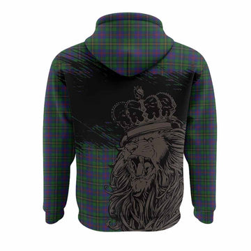 Wood Tartan Crest Hoodie Crowned Lion Heritage Style