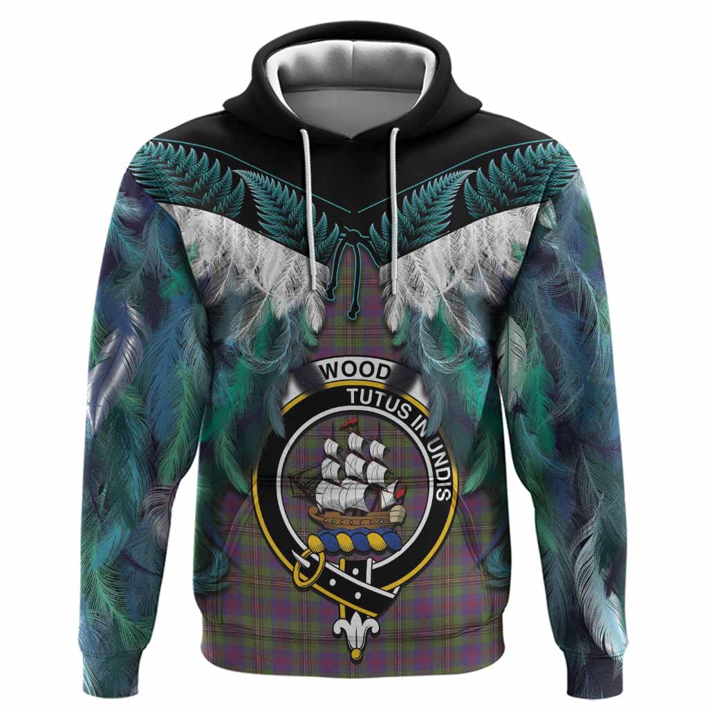 Wood Tartan Crest Hoodie New Zealand Maori Korowai Cloak