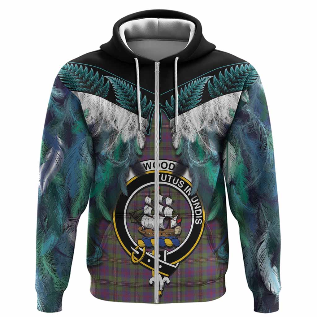Wood Tartan Crest Hoodie New Zealand Maori Korowai Cloak