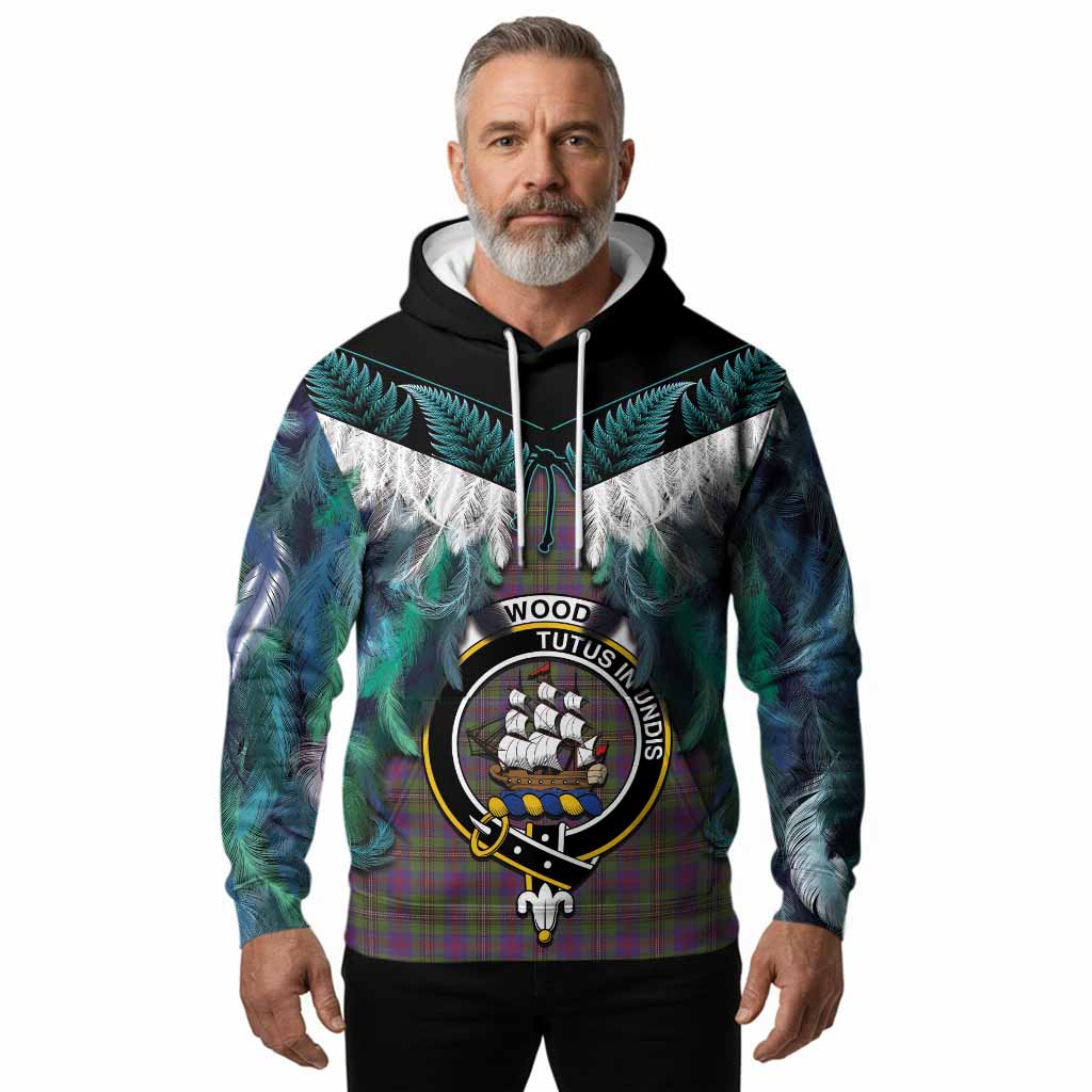 Wood Tartan Crest Hoodie New Zealand Maori Korowai Cloak