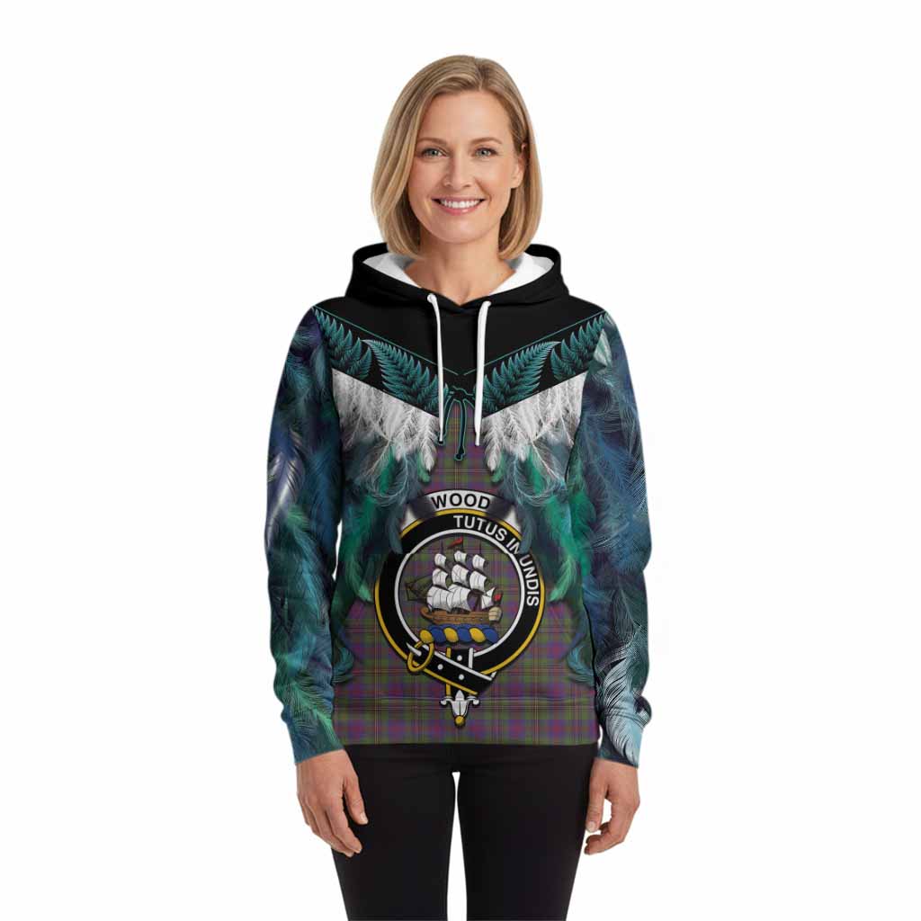 Wood Tartan Crest Hoodie New Zealand Maori Korowai Cloak