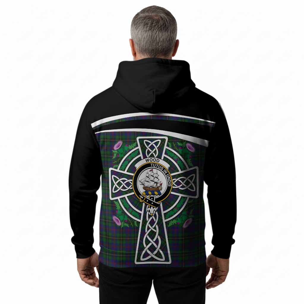 Wood Tartan Crest Hoodie Scottish Thistle Celtic Cross Alba Gu Brath