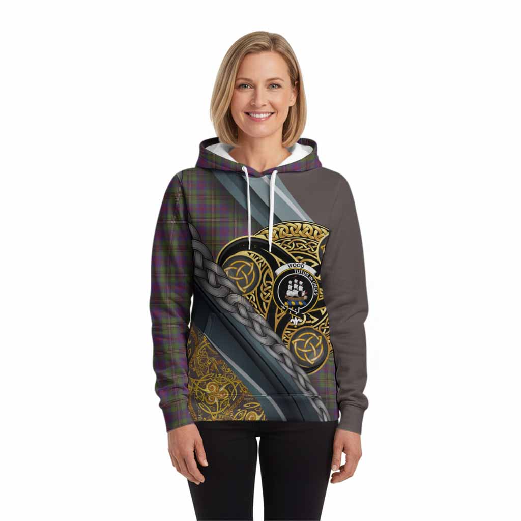 Wood Tartan Crest Hoodie Scottish Triskele Celtic