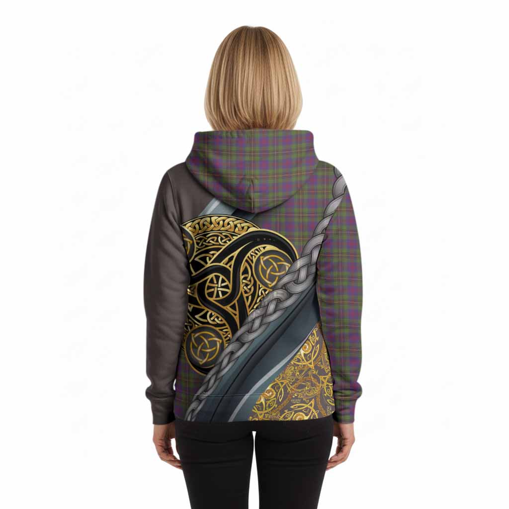 Wood Tartan Crest Hoodie Scottish Triskele Celtic