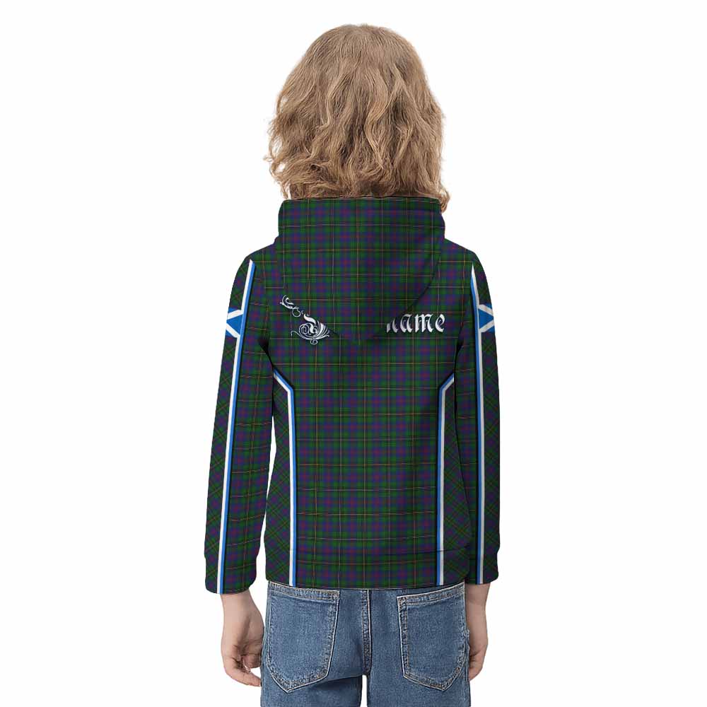 Wood Tartan Crest Kid Hoodie Scotland Coat of Arm Flag Style - Tartan Vibes Clothing