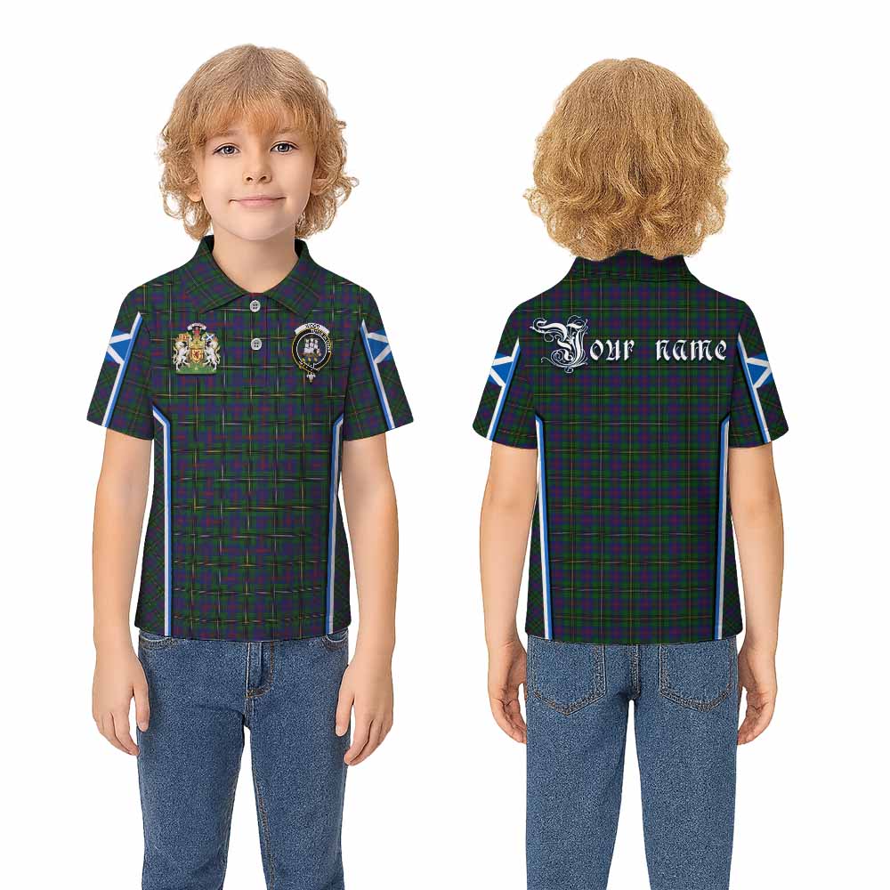 Wood Tartan Crest Kid Polo Shirt Scotland Coat of Arm Flag Style - Tartan Vibes Clothing