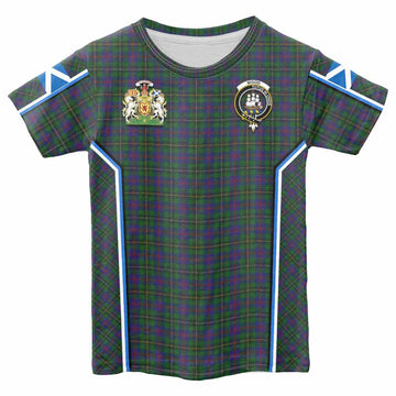 Wood Tartan Crest Kid T-shirt Scotland Coat of Arm Flag Style - Tartan Vibes Clothing