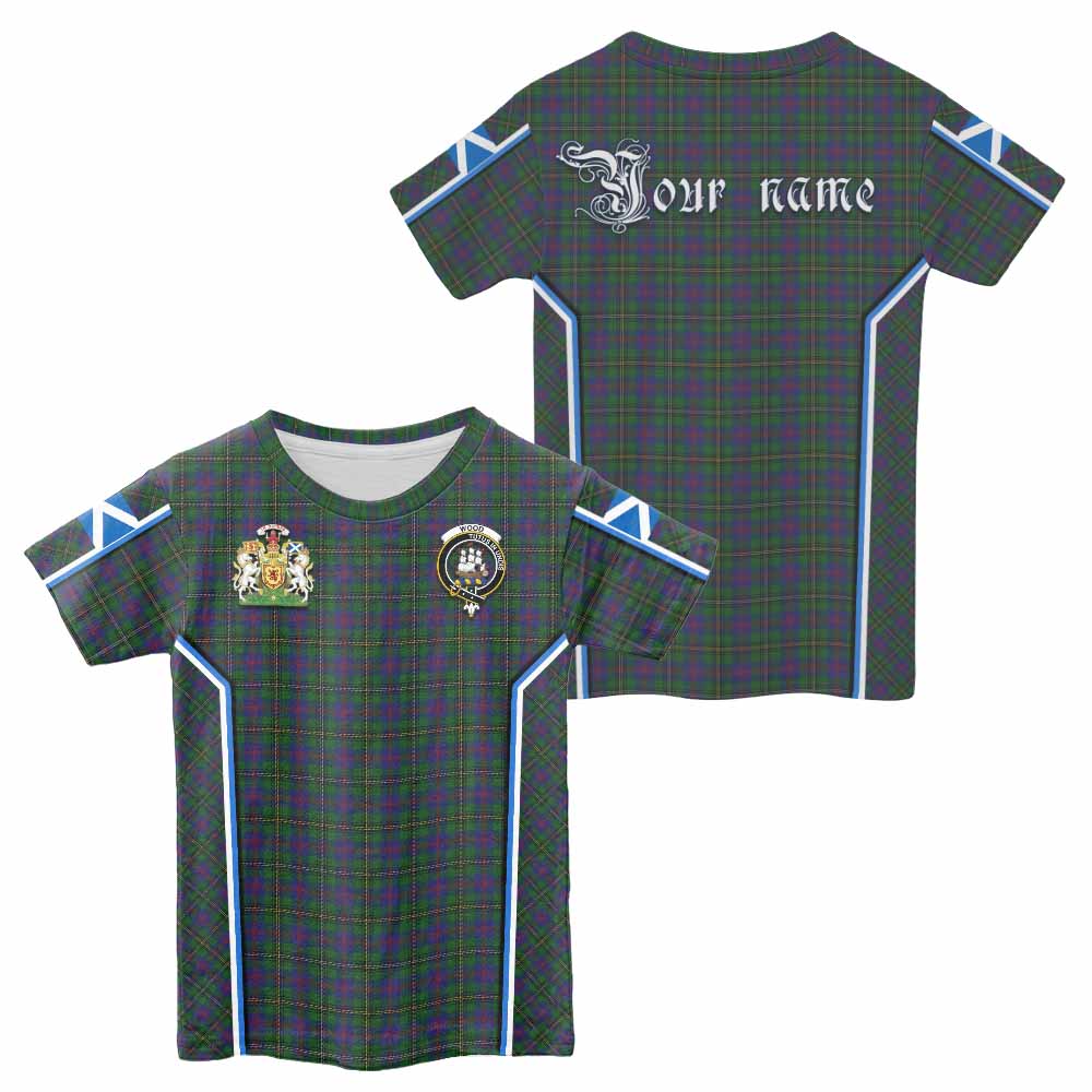 Wood Tartan Crest Kid T-shirt Scotland Coat of Arm Flag Style - Tartan Vibes Clothing