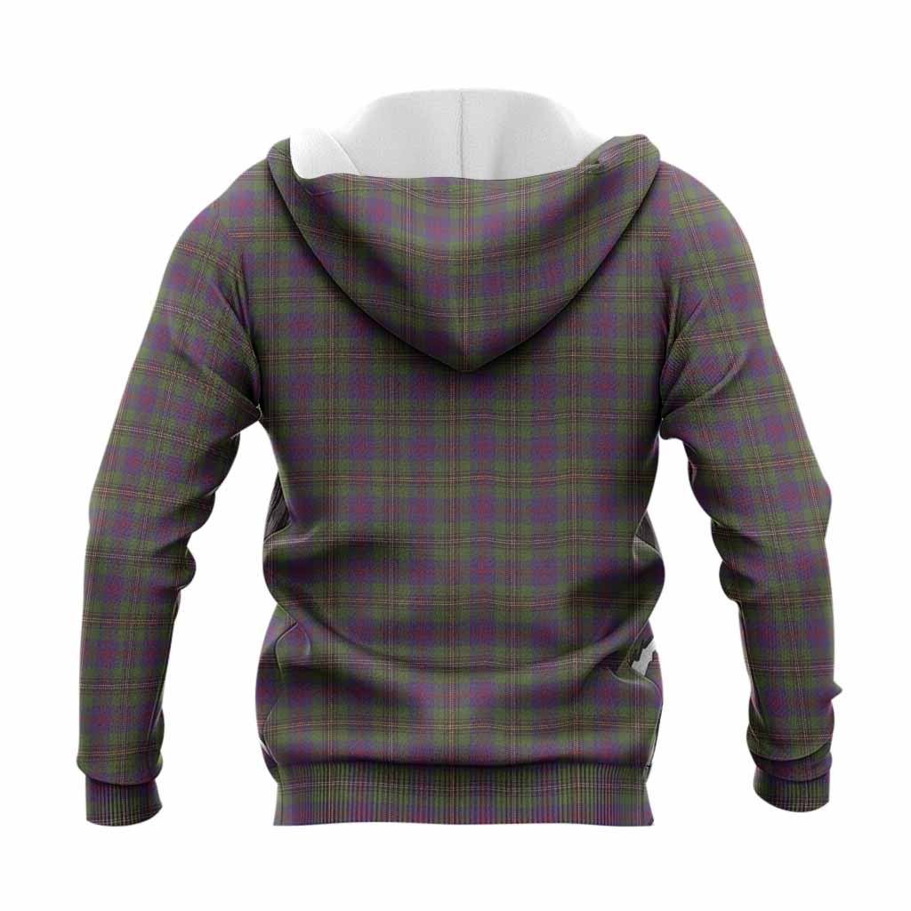 Wood Tartan Crest Knitted Hoodie Ferocious Lion Style