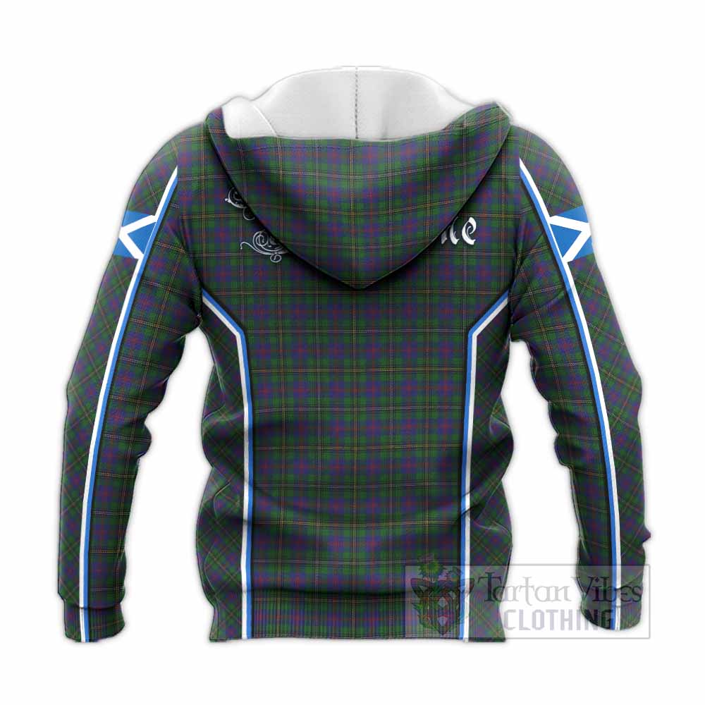 Wood Tartan Crest Knitted Hoodie Scotland Coat of Arm Flag Style - Tartan Vibes Clothing