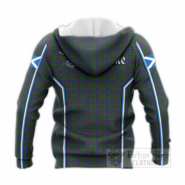 Wood Tartan Crest Knitted Hoodie Scotland Coat of Arm Flag Style
