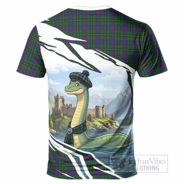 Wood Tartan Crest Loch Ness Monster Scottish Heritage Art T-Shirt