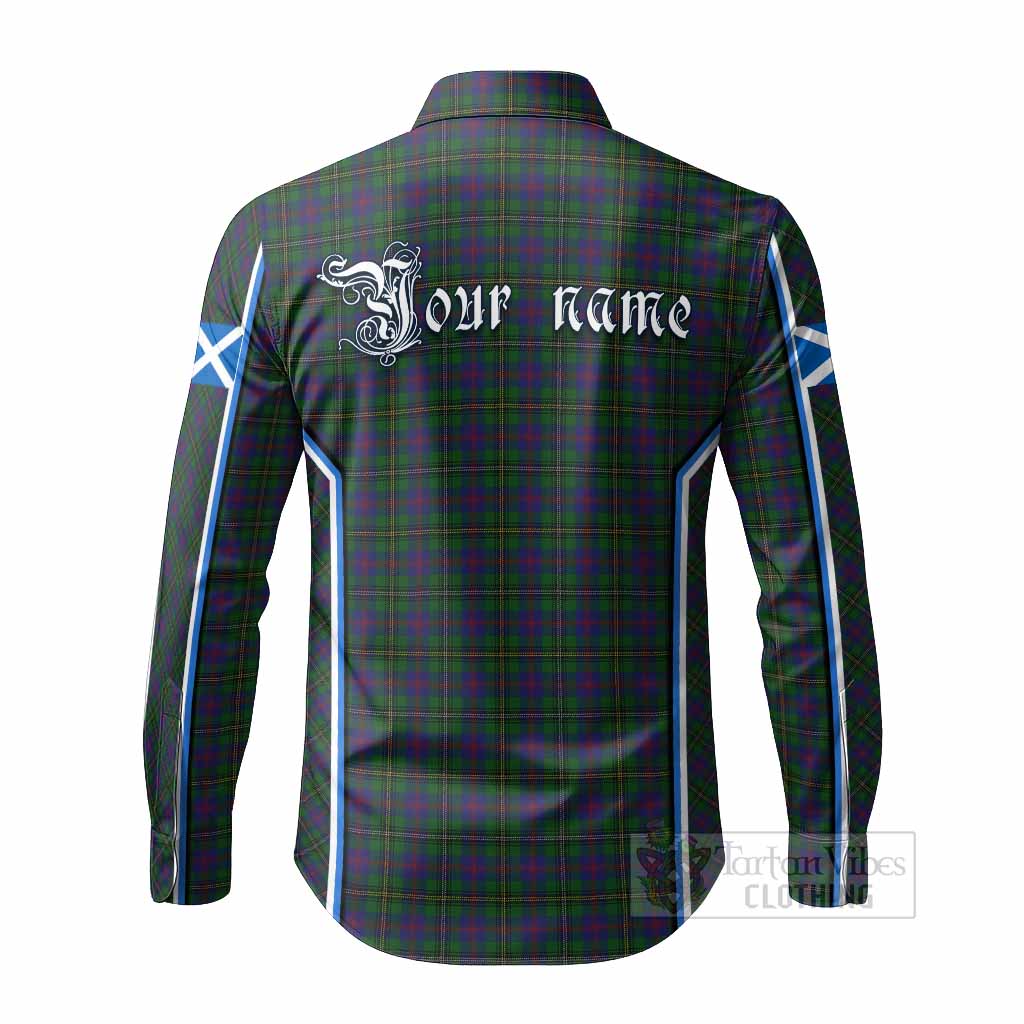 Wood Tartan Crest Long Sleeve Button Shirts Scotland Coat of Arm Flag Style - Tartan Vibes Clothing