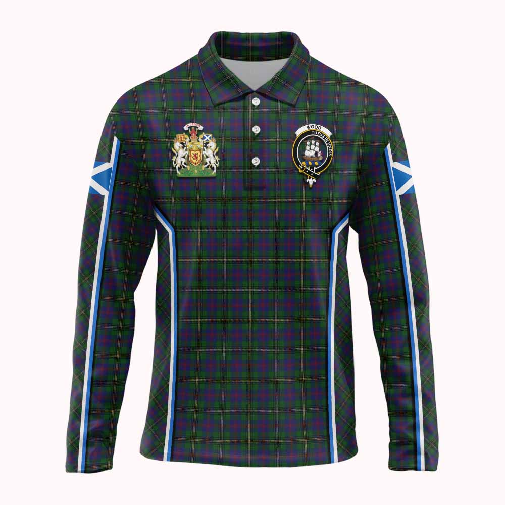 Wood Tartan Crest Long Sleeve Polo Shirt Scotland Coat of Arm Flag Style - Tartan Vibes Clothing