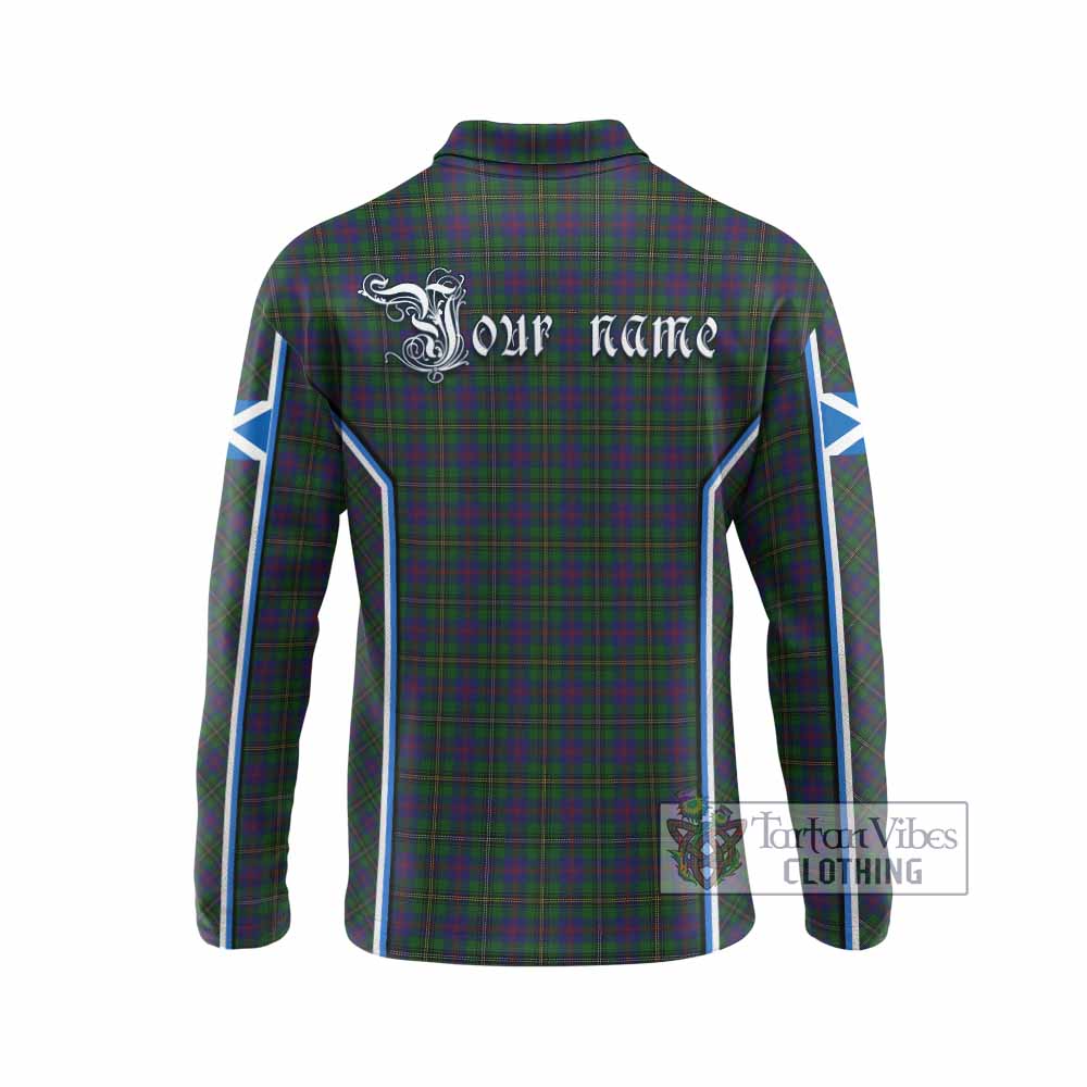 Wood Tartan Crest Long Sleeve Polo Shirt Scotland Coat of Arm Flag Style - Tartan Vibes Clothing