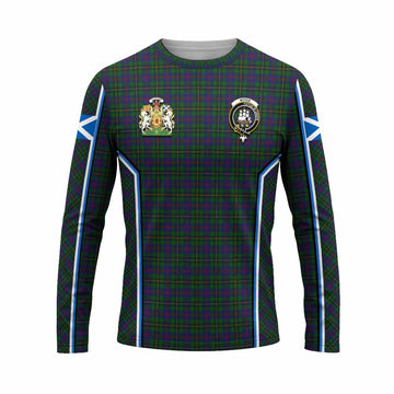 Wood Tartan Crest Long Sleeve T-Shirt Scotland Coat of Arm Flag Style - Tartan Vibes Clothing