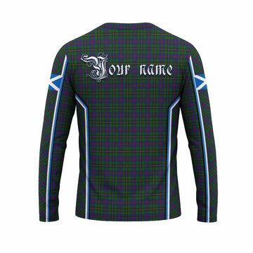 Wood Tartan Crest Long Sleeve T-Shirt Scotland Coat of Arm Flag Style - Tartan Vibes Clothing
