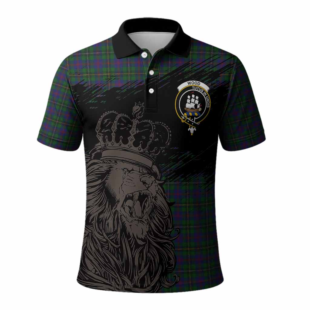 Wood Tartan Crest Polo Shirt Crowned Lion Heritage Style