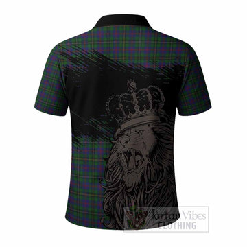 Wood Tartan Crest Polo Shirt Crowned Lion Heritage Style