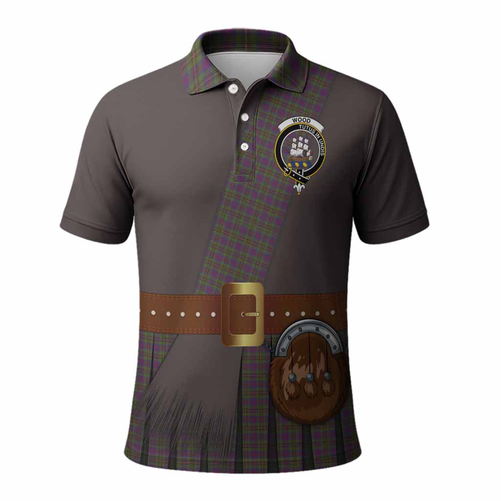 Wood Tartan Crest Polo Shirt Kilt Costume Style