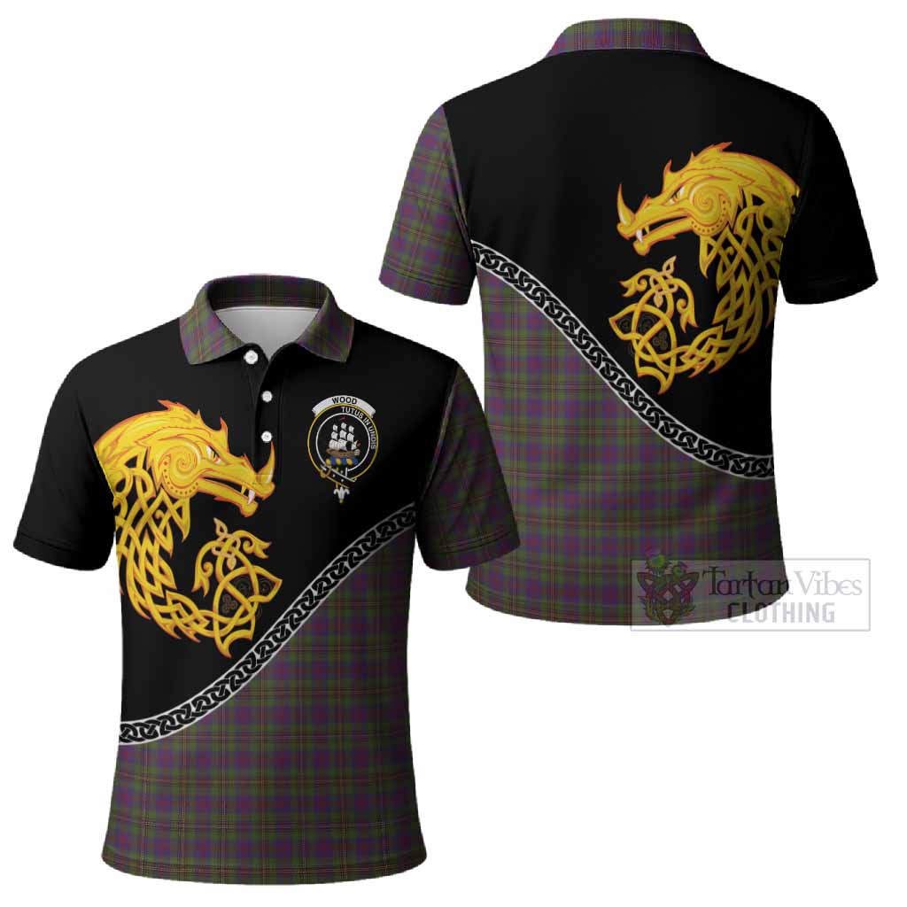 Wood Tartan Crest Polo Shirt Legendary Dragon Knot Half Style