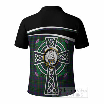 Wood Tartan Crest Polo Shirt Scottish Thistle Celtic Cross Alba Gu Brath