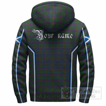 Wood Tartan Crest Sherpa Hoodie Scotland Coat of Arm Flag Style