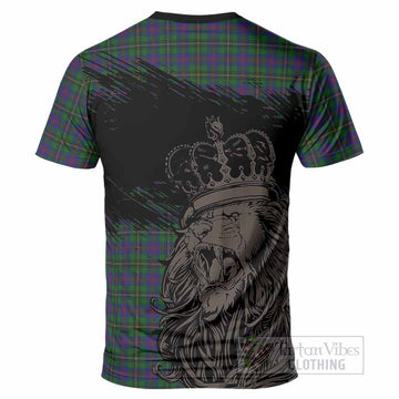 Wood Tartan Crest T-Shirt Crowned Lion Heritage Style