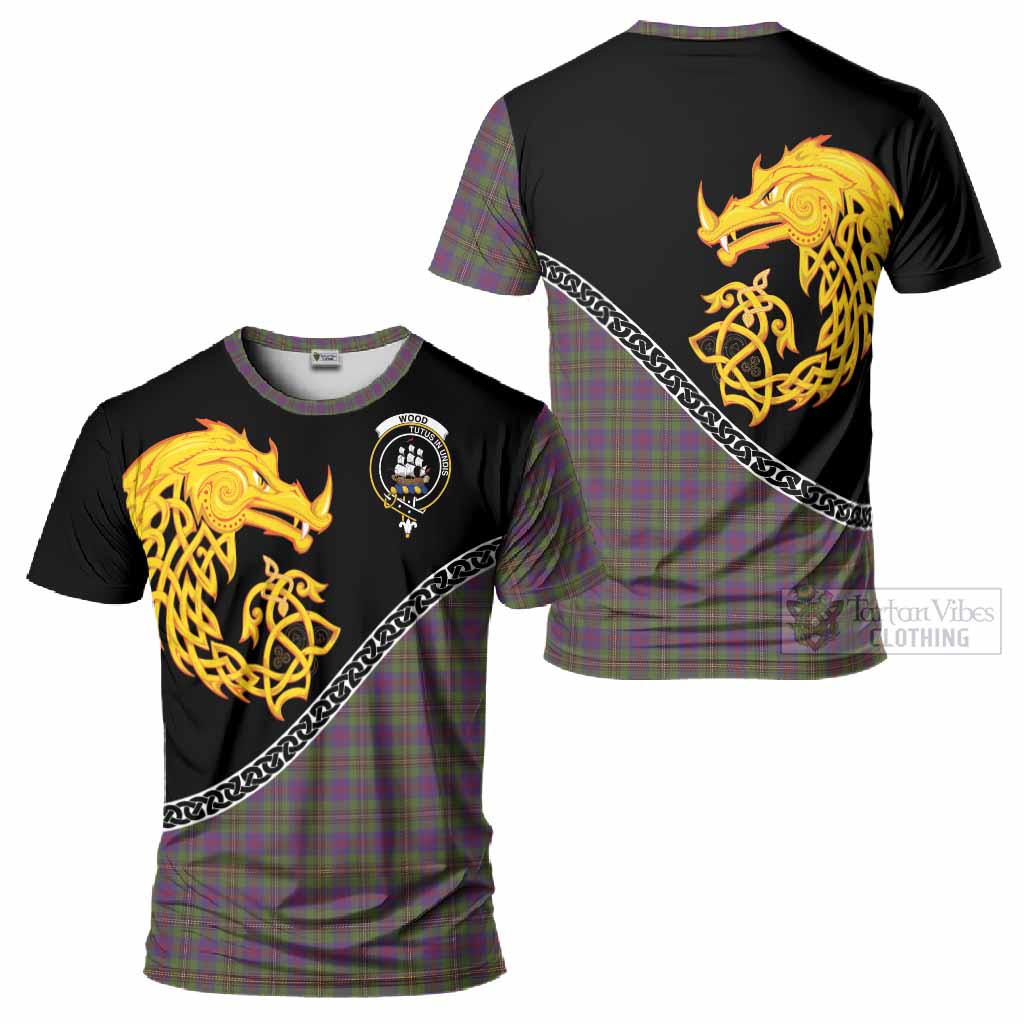 Wood Tartan Crest T-Shirt Legendary Dragon Knot Half Style