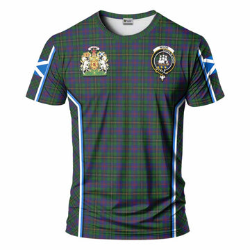 Wood Tartan Crest T-shirt Scotland Coat of Arm Flag Style - Tartan Vibes Clothing