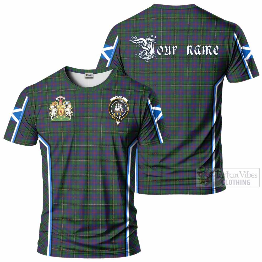 Wood Tartan Crest T-shirt Scotland Coat of Arm Flag Style - Tartan Vibes Clothing