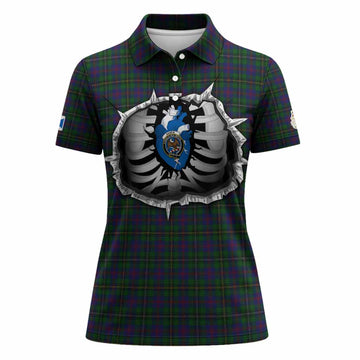 Wood Tartan Crest Women Polo Shirt Scotland In My Veins