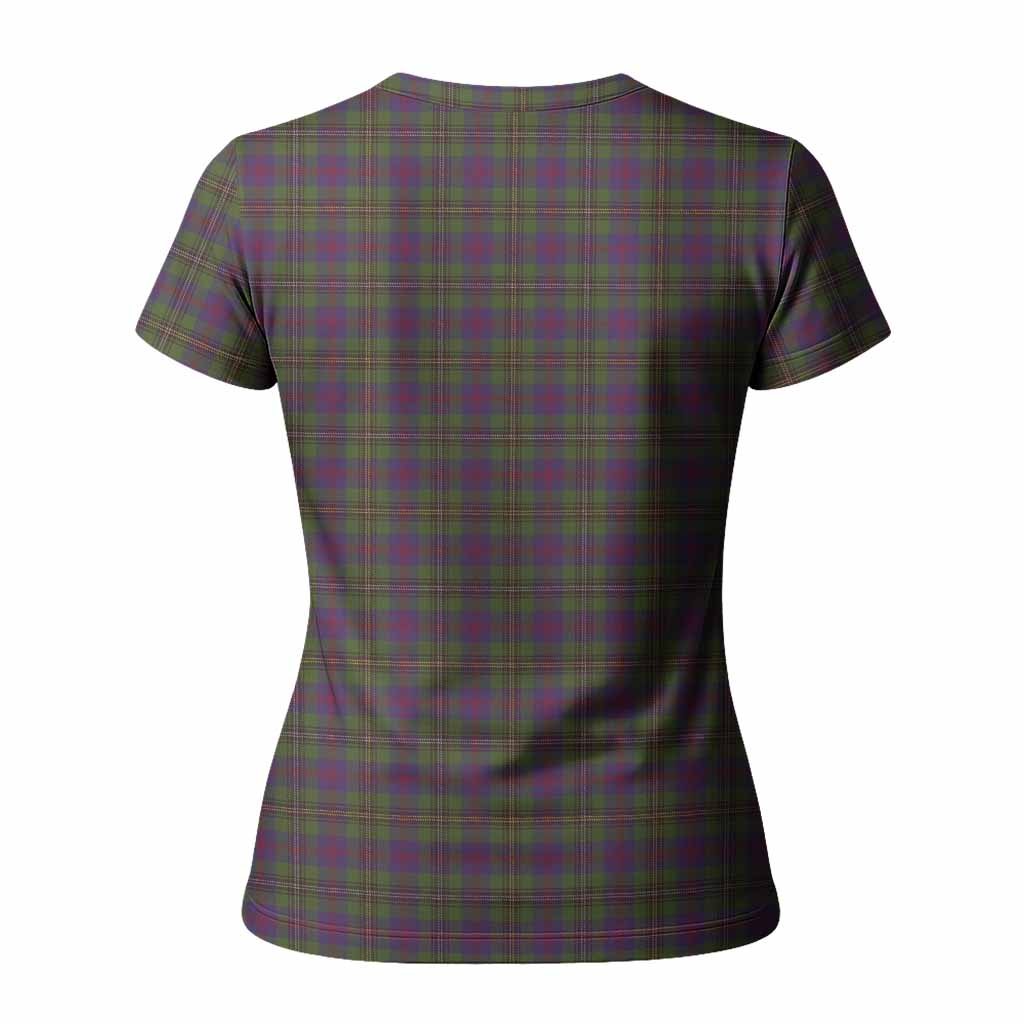 Wood Tartan Crest Women T shirt Ferocious Lion Style