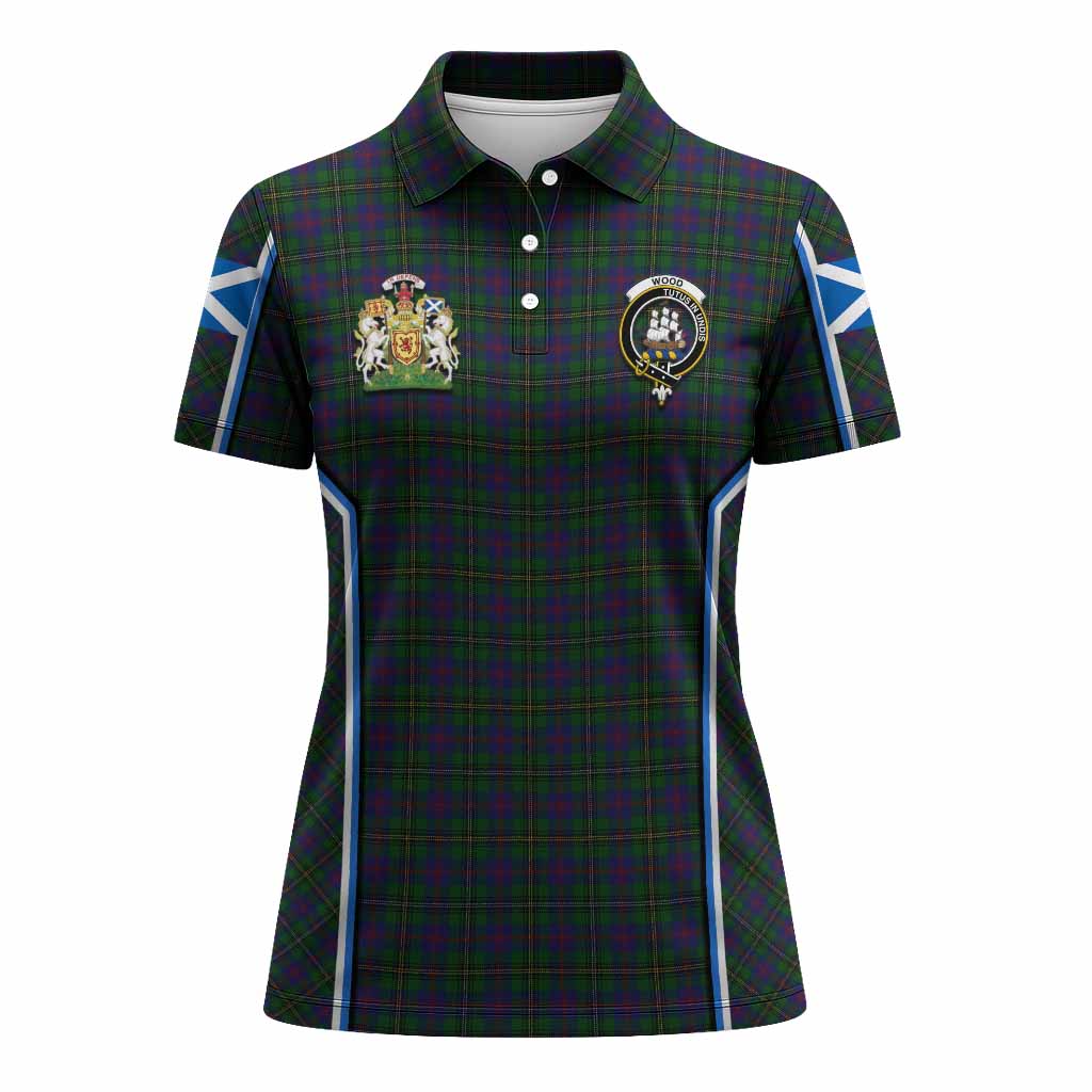 Wood Tartan Crest Women's Polo Shirt Scotland Coat of Arm Flag Style - Tartan Vibes Clothing
