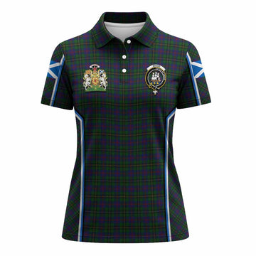 Wood Tartan Crest Women's Polo Shirt Scotland Coat of Arm Flag Style - Tartan Vibes Clothing