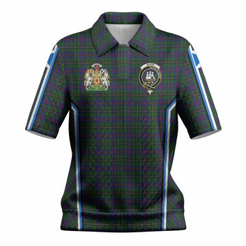 Wood Tartan Crest Women’s Polo Sweater Top Scotland Coat of Arm Flag Style
