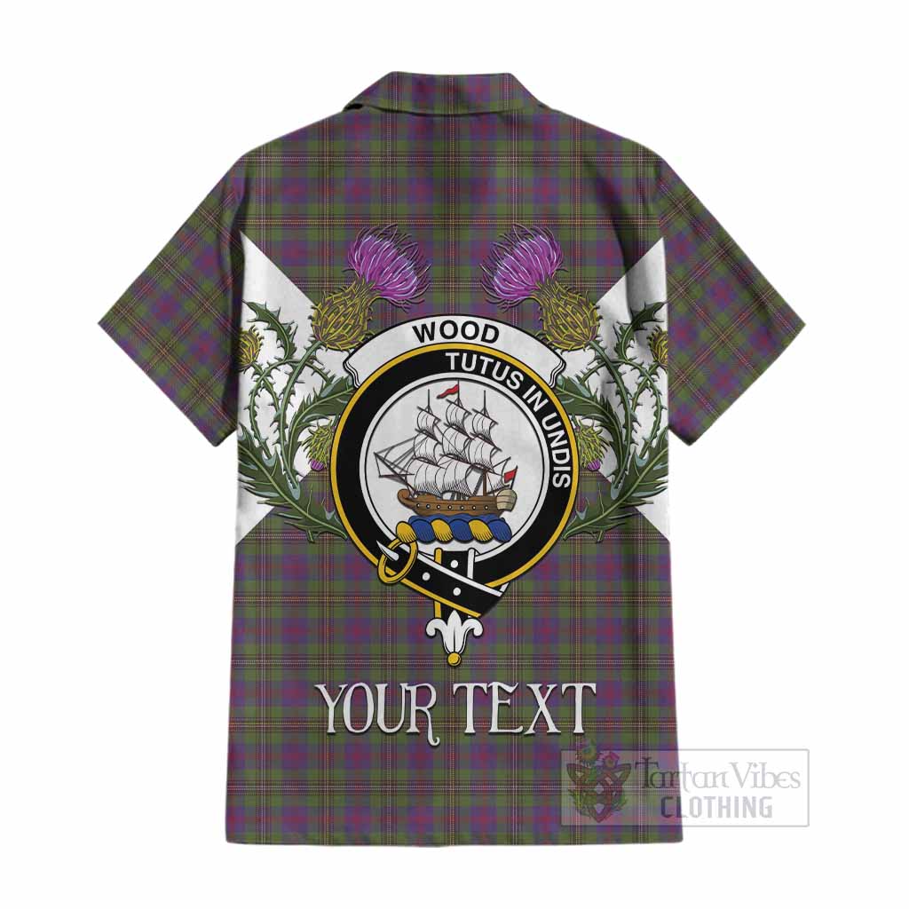 Wood Tartan Family Crest Cotton Hawaiian Shirt Scottish Burns Night Thistle Floral