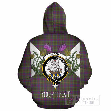 Wood Tartan Family Crest Cotton Hoodie Scottish Burns Night Thistle Floral