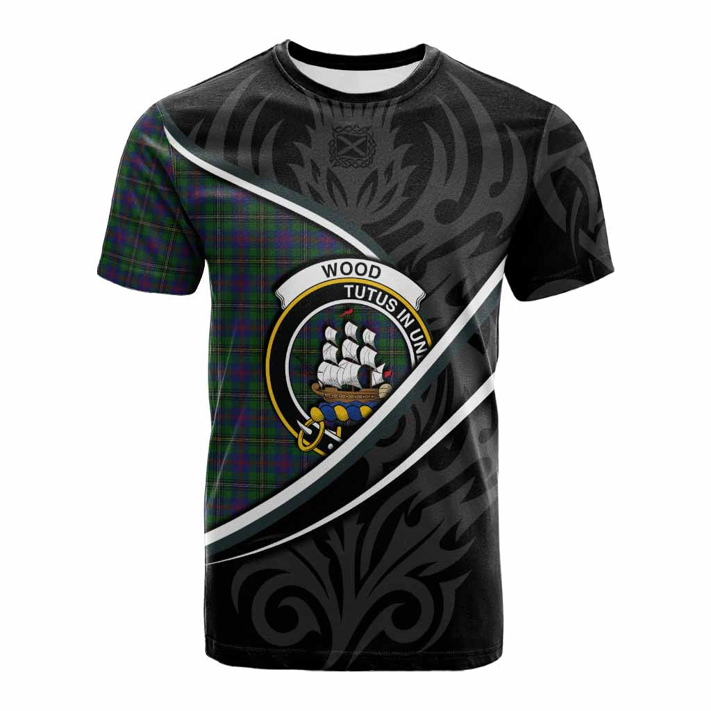 Wood Tartan Family Crest Cotton T-shirt Celtic Scottish Thistle Floral - Tartan Vibes Clothing