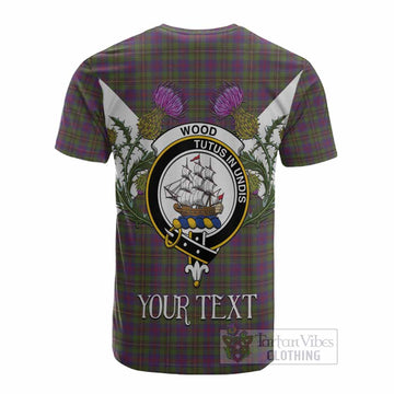 Wood Tartan Family Crest Cotton T-shirt Scottish Burns Night Thistle Floral
