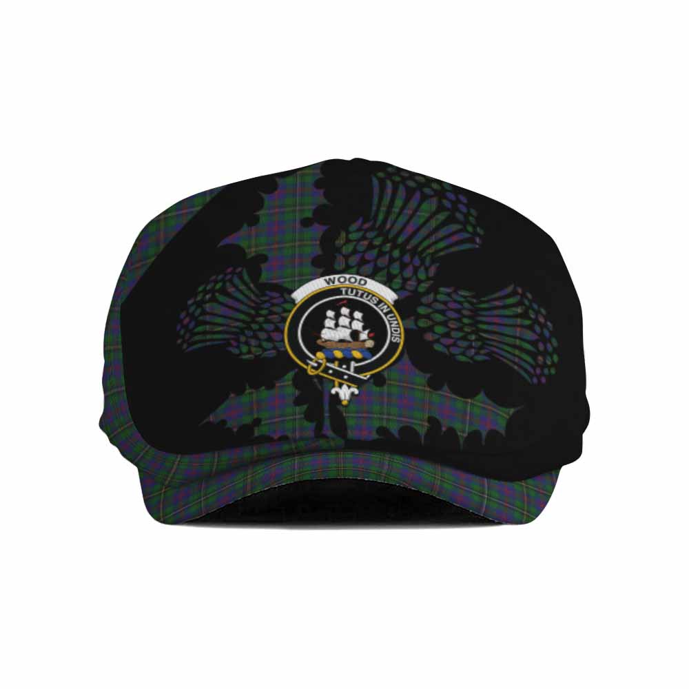 Wood Tartan Family Crest Flat Cap, Jeff Cap Scotland Thistle Floral