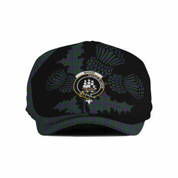 Wood Tartan Family Crest Flat Cap, Jeff Cap Scotland Thistle Floral