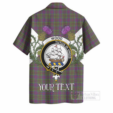 Wood Tartan Family Crest Hawaiian Shirt Scottish Burns Night Thistle Floral