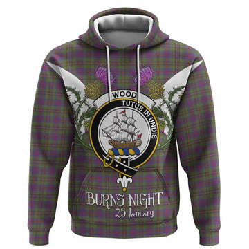 Wood Tartan Family Crest Hoodie Scottish Burns Night Thistle Floral