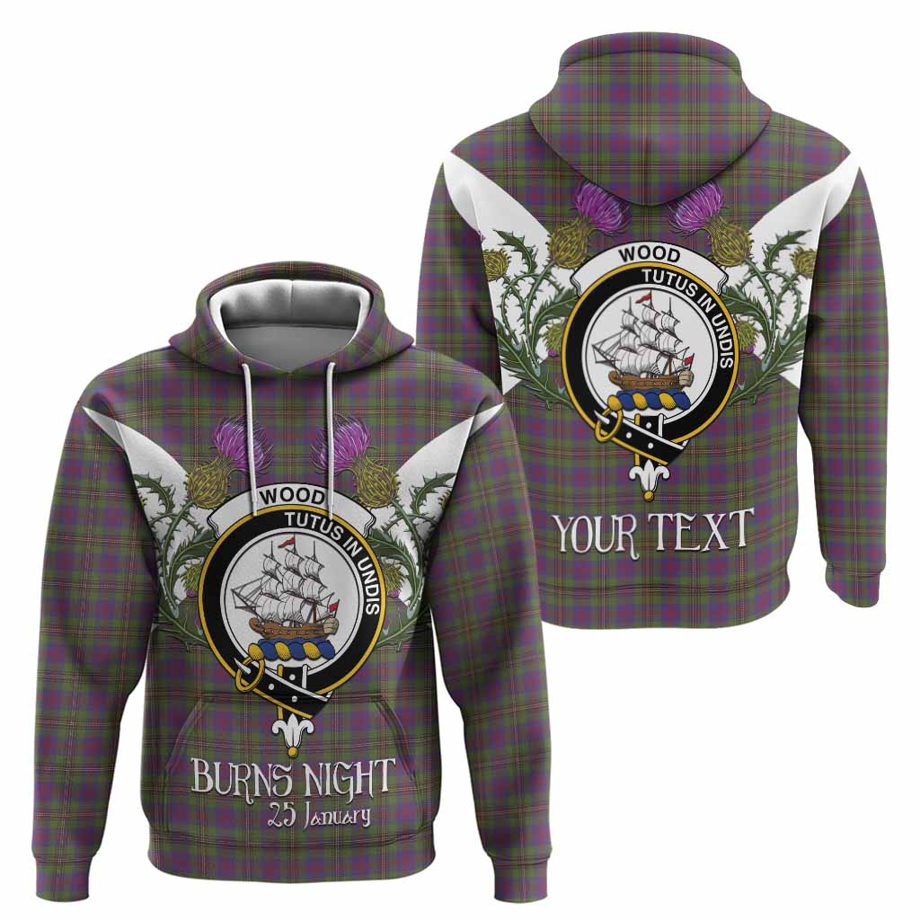 Wood Tartan Family Crest Hoodie Scottish Burns Night Thistle Floral
