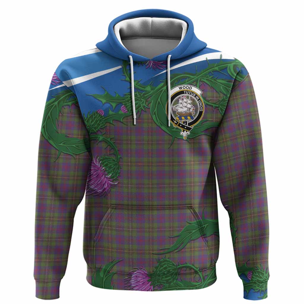 Wood Tartan Family Crest Hoodie Thistle in Minimalism