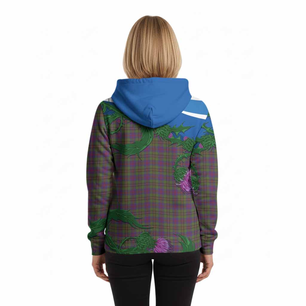 Wood Tartan Family Crest Hoodie Thistle in Minimalism