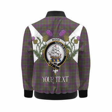 Wood Tartan Family Crest Kid Bomber Jacket Scottish Burns Night Thistle Floral