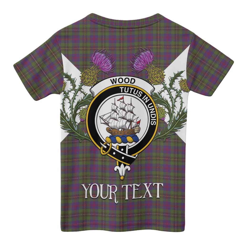 Wood Tartan Family Crest Kid T-shirt Scottish Burns Night Thistle Floral