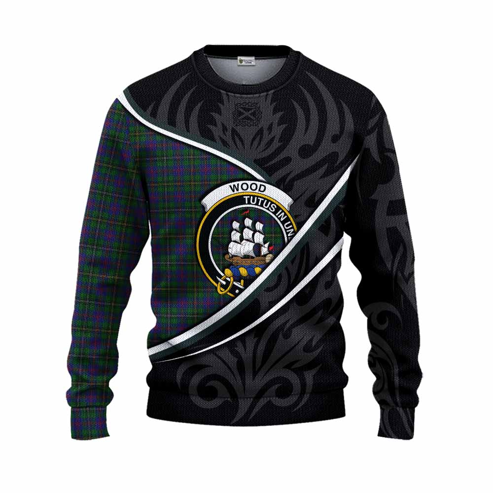 Wood Tartan Family Crest Knitted Sweater Celtic Scottish Thistle Floral - Tartan Vibes Clothing